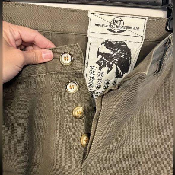 RGT Rogue Territory Officers Trousers Slim Taper Mens Pants Green Size 27/34 - Picture 6 of 6